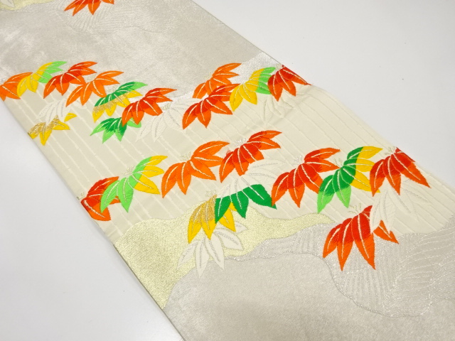 JAPANESE KIMONO / ANTIQUE FUKURO OBI / SILK / WOVEN BAMBOOBAMBOO GRASS